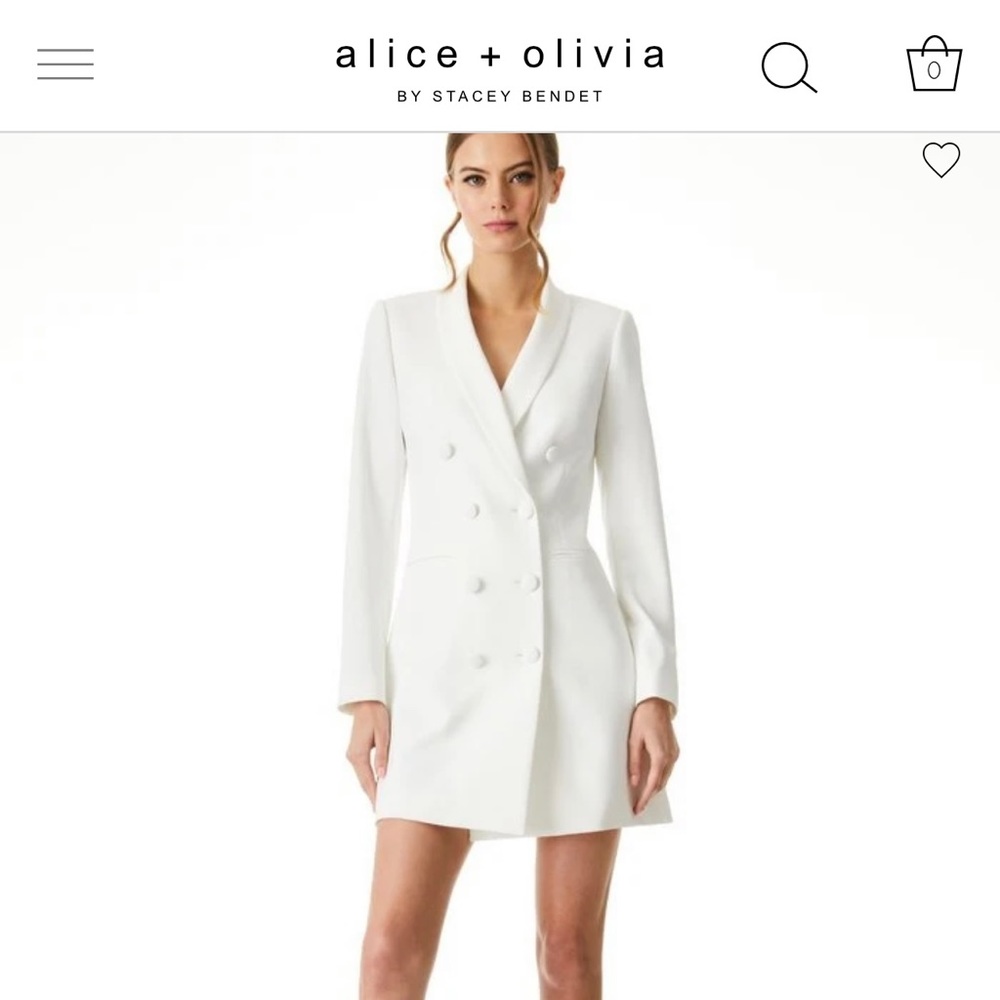 Alice + Olivia | White Blazer Dress | Size 10 | New with Tags